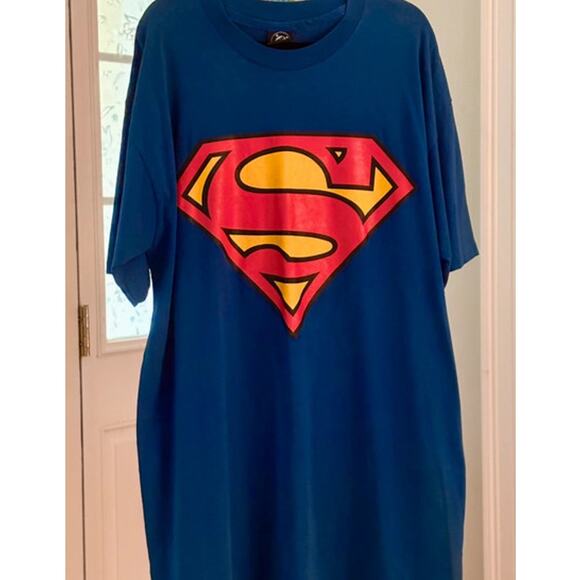 Vintage, DC Comics Superman T-Shirt Blue Superman Graphics Multi Unisex Fits All - Picture 2 of 12